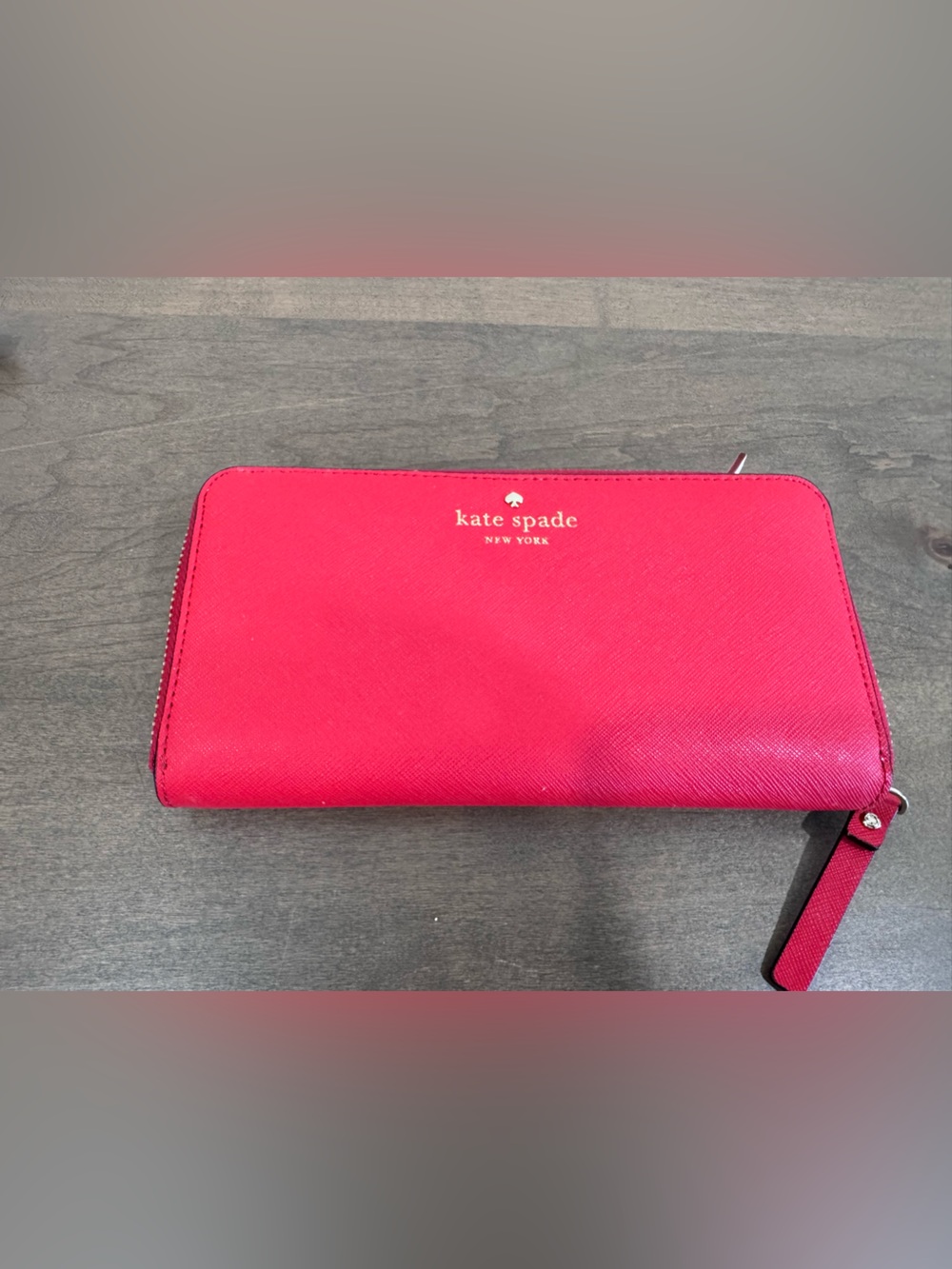 kate spade Bright red Zip-Around Wristlet Wallet